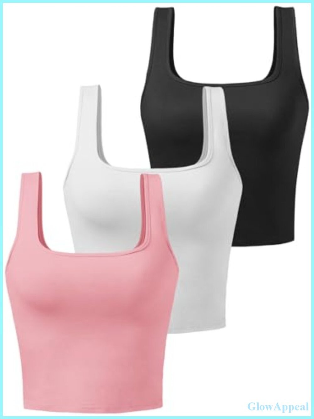 Women's Cotton Sleeveless Crop Tank Top Workout Yoga Shirt 3 Pack